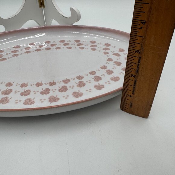 FALLING LEAVES by Denby Small Platter Oval 12.75" made in England Stoneware pink - Picture 10 of 10